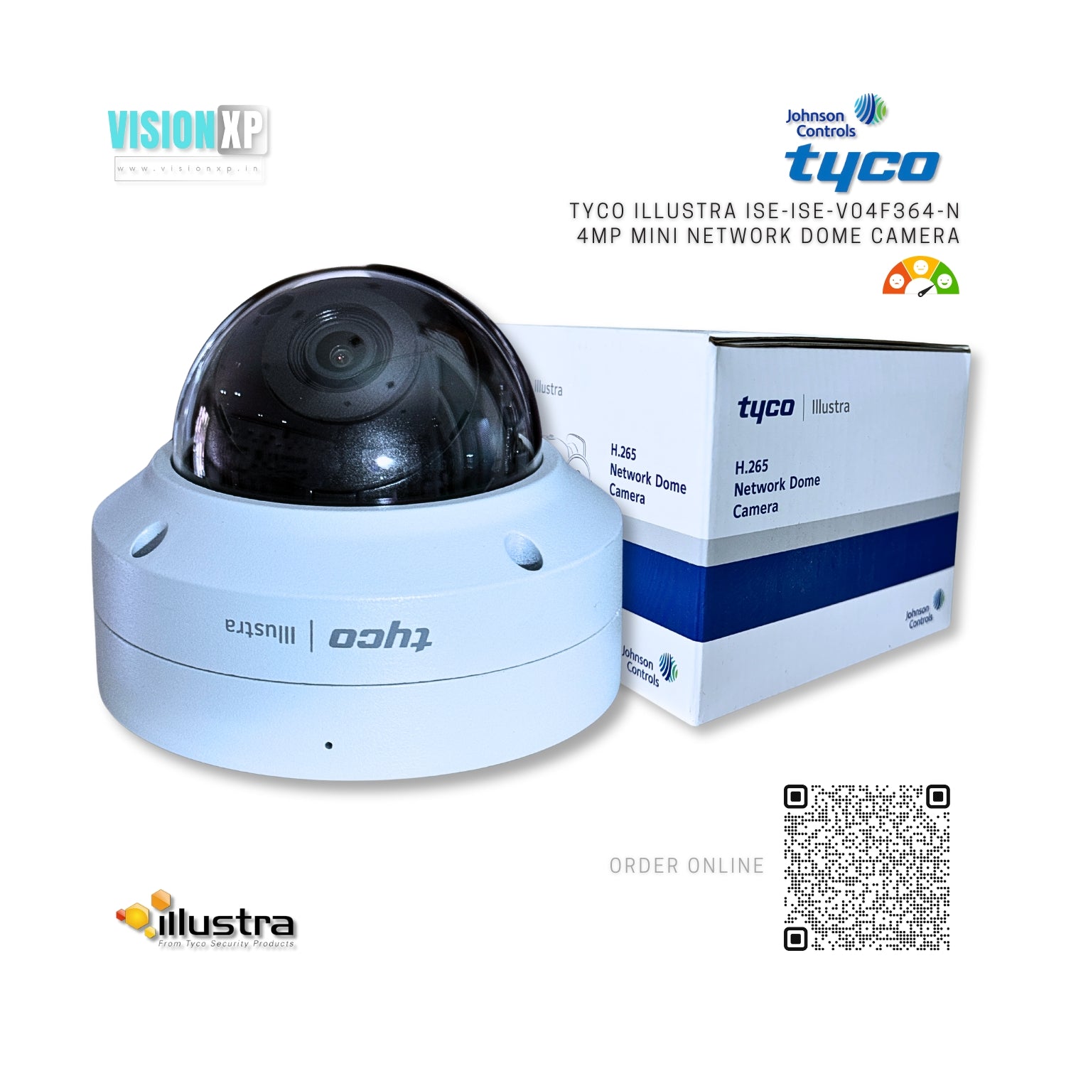 Tyco illustra ISE-V04F364-N Standard 4MP IR Mini Dome Network Camera Tyco illustra ISE-V04F364-N Standard 4MP IR Mini Dome Network Camera
